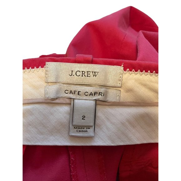 J CREW CAFE CAPRI PANT SIZE 2 RED ORANGE - Picture 3 of 10